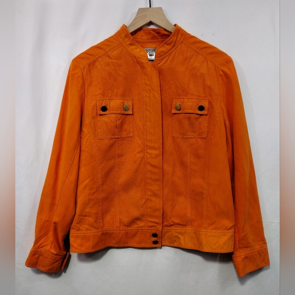 Sharon Young Jackets & Blazers - Sharon Young Utility Jacket Womens M Orange Retro 90s Y2K Casual Halloween
